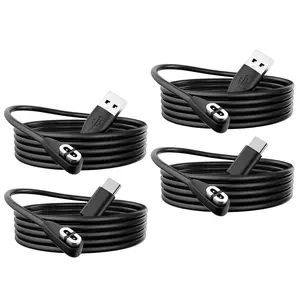 4-Pack Charging Cable for Aftershokz Aeropex AS800,Shokz OpenRun Pro,OpenRun,OpenRun Mini,OpenComm Bone Conduction Headphones - USB and USB C to Magnetic Charger Cords, 3.3ft