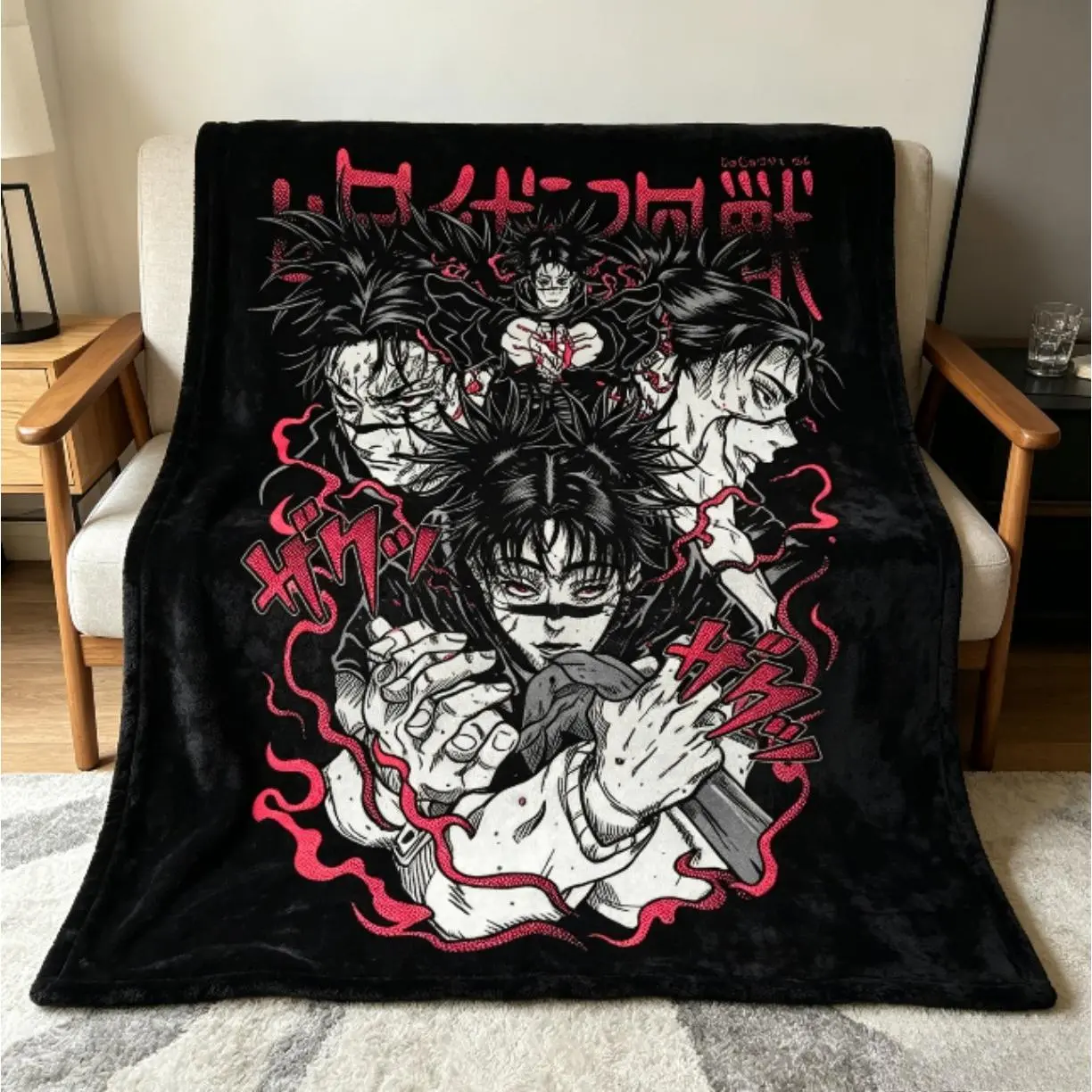 Jujutsu Kaisen Choso Blood Manipulator Figure Print Blanket Ultra-Soft Comfy Lightweight Breathable Textile Throw for Bedroom Sofa Couch Lightweight Breathable Blanket Kids & Adults Blanket AC Blanket Anime Graphic Father's Day Gift Summer Wear