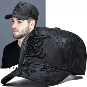 2025 Fashion Embroidery High Top Baseball Cap Men's Cashew Print Outdoor Casual Caps Face Trim Four Seasons