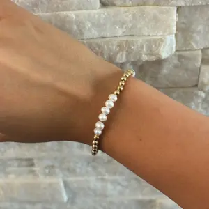 Protect Your Pearls of Wisdom 14k Gold & Real Pearl Bracelet - 3 Sizes 6.5” 7” 7.5” - Elegant Versatile Daily Wear Jewelry