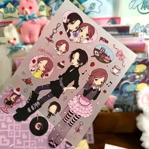 Cute Japanese Stickers, Manga Another Me DIY Journal Stickers, Cute Girl Style Decorative Stickers, Perfect Gift Idea, Scrapbook Accessories