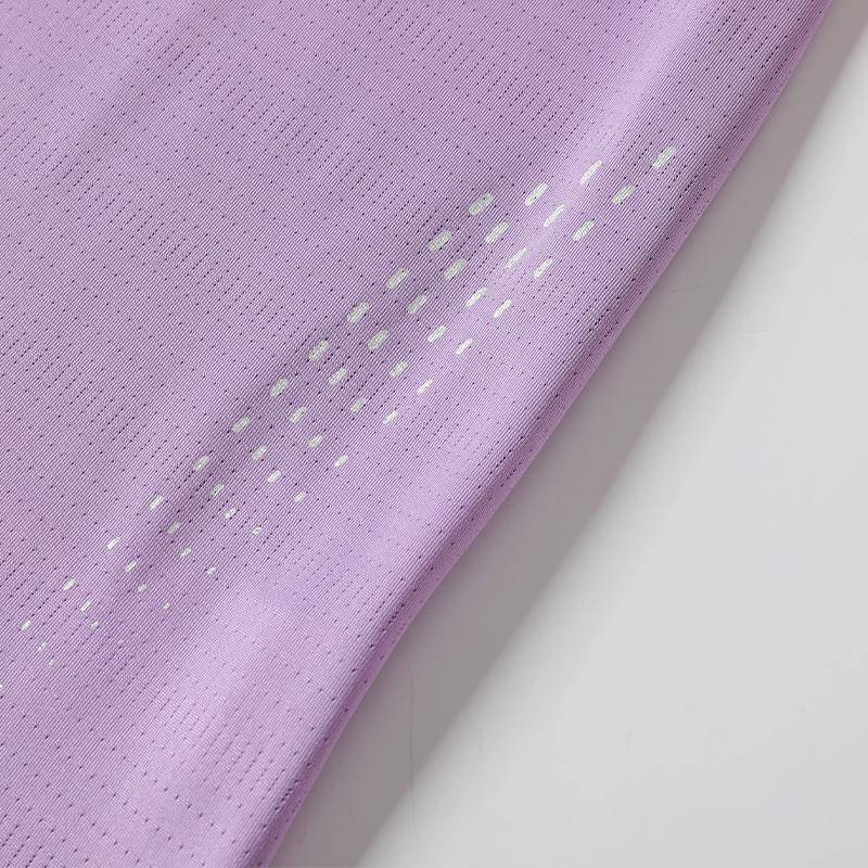 New women’s quick-dry sports T-shirt with reflective stripes, breathable athletic top, lightweight for running, fitness, and yoga