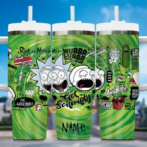 40oz/ 30oz/ 20oz Sci-Fi Comic Colorful Space Adventure Tumbler Collection, Tumbler With Handle Straw, Gift for Fan