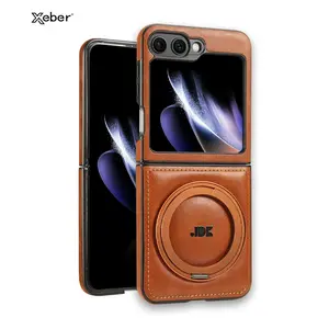 Fin For Samsung Galaxy Z Flip 7 6 5 4 3 Magnetic Flip Phone Case Magnetic Leather Phone Cover Ring Bracket Shockproof Protect Cover