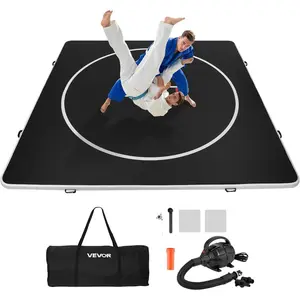 VEVOR Wrestling Mat, Martial Arts Thick Mat for Home Gym Exercise, PVC or Inflatable Training Mats with Circles, for Gymnastics, Tatami, Jiu Jitsu BJJ MMA Judo, BlackVEVOR Super Brand Day