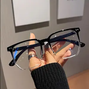 Unisex Square Blue Light Blocking Glasses – Classic Clear Eyewear for Computer Use with Anti-UV Protection