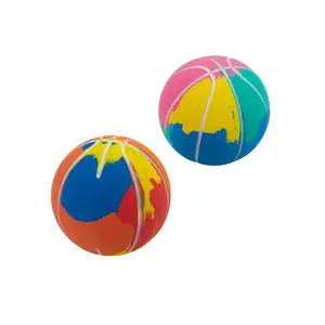 2 1/2" Mini Marbleized Rubber Bouncy Ball Basketballs - 12 Pc.