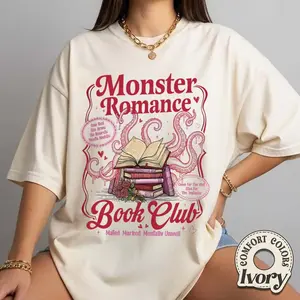Monster Romance Book Club Shirt, Romantasy Reader Tee, Fantasy Lover Graphic, Viral Booktok Aesthetic, Comfort Colors T-Shirt.