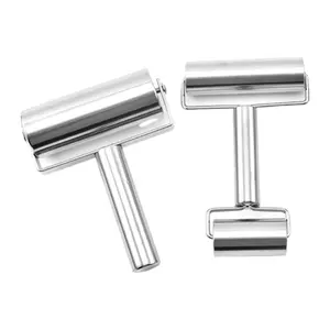 Kitchen Stainless Steel Baking Rolling Pin, Non-Slip Pizza Pastry Cookie Roller, Flour Stick, Dough Roller, Hotel Kitchen Use