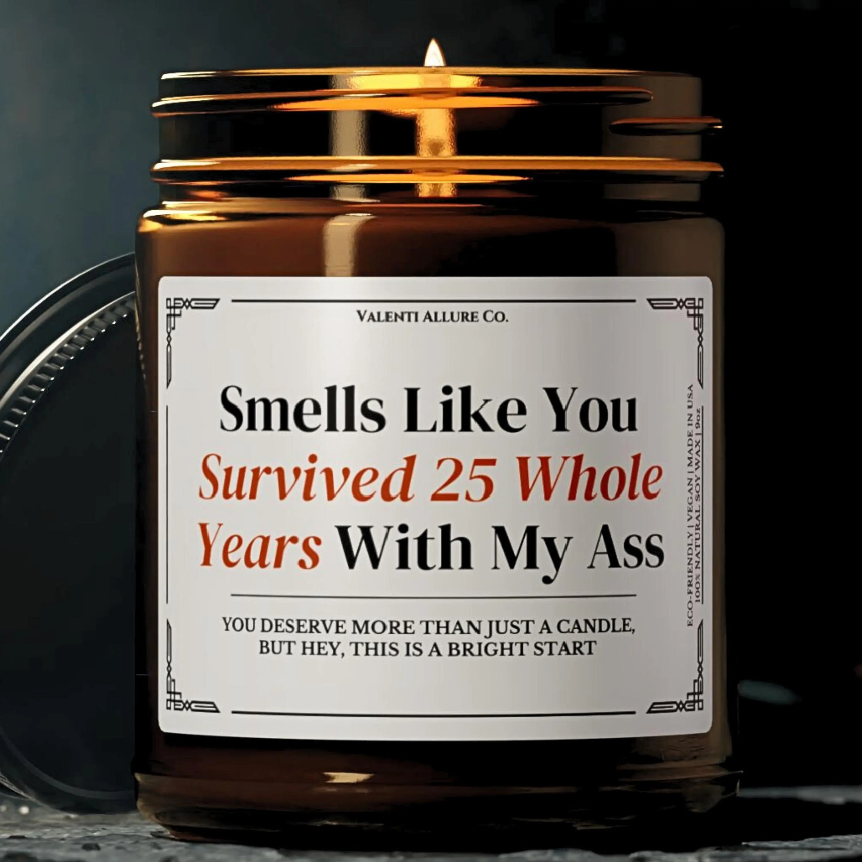 25th Anniversary Gift Candle, 25th Anniversary Gifts for Parents Anniversary Gift for Grandparents, Wife Husband Anniversary Gift Set Candle