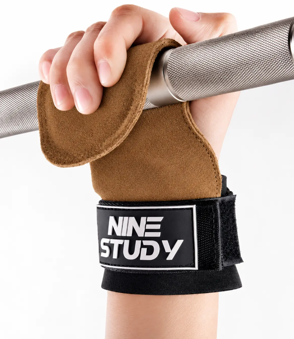 Double-Layer Leather Weightlifting Wrist Wraps with Adjustable Straps, Open Grip, Strong Hold, Steel D-Ring, Maximum Cotton Pad for Gym Deadlifts & Strength Training Support cable machine workout fitness accessory