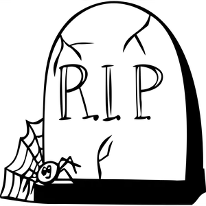 RIP Tombstone Spider and Web Halloween Large Vinyl Decal Home or Auto 24 x 24