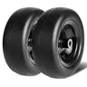 VEVOR 2-Piece 11x4-5 Inches Center Wheel Hub Solid Flat-Free PU Rubber Tubeless Tires, 3.4" Hub, 3/4" Bushing, 20 Adapters, 350lb Load Capacity, PVC-Free, Accurate Fitting, Low Maintenance for Most Lawn Mowers & Lawn Tractors