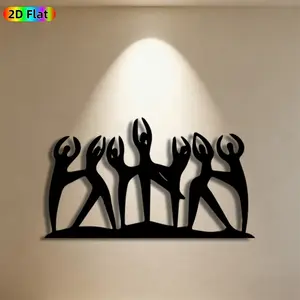 1pc Dancing Figures Metal Wall Art,Dynamic Dancing Figures Statue Mural, Ideal Gift for New Year, Christmas, Dancing Art Enthusiasts, Weather-Resistant Metal Wall Decor , Perfect for Living Room Wall & Garden Fence, Creative Home & Outdoor Decor