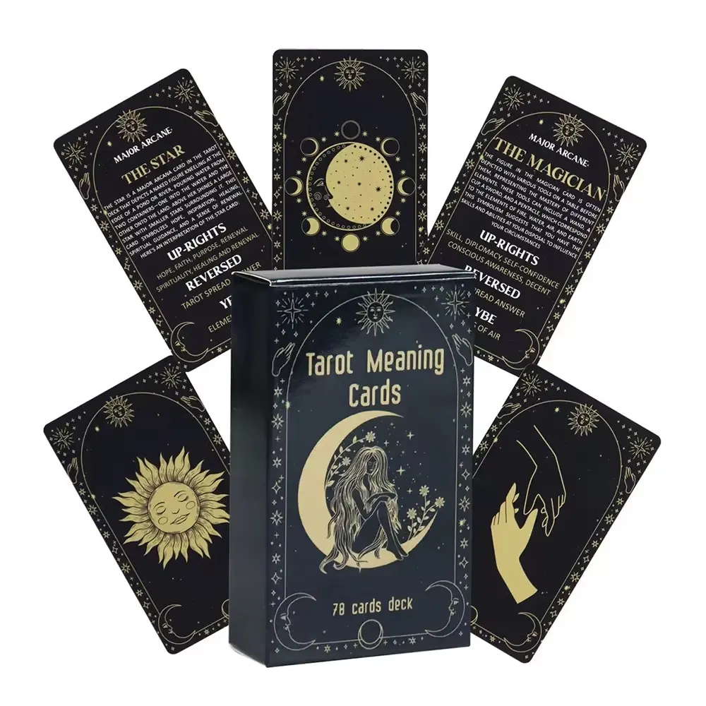 Original Tarot Meaning Cards Deck, 78 Cards Set for Divinations, Entertainment & Party Games, Oracle Cards for Leisure Activities, Engaging