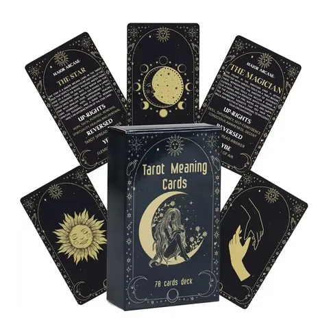 Original Tarot Meaning Cards Deck, 78 Cards Set for Divinations, Readings, Entertainment & Party Games, Oracle Cards for Leisure Activities