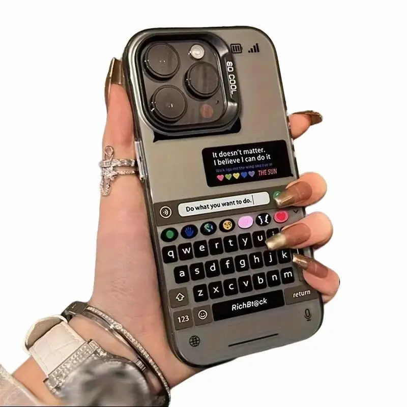1pc Keyboard Pattern MD Laser Anti-Drop TPU Smartphone Case, Cellphone Accessory for iPhone 11-17, XS, XR, X, 7, 8, 12, 13 Mini/Plus/Pro Max, SE Series, Perfect Gift for Handheld Devices, Accessories, Casing