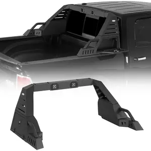 Hooke Road Adjustable Truck Roll Bar w/ LED Spotlights & Storage Boxes For Full-Size Pickup Trucks Vehicle Accessories