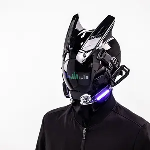 COSTRIBE Rechargeable LED CyberPunk Fancy Mask - Breathable Futuristic Stylish Accessories for Halloween COSPLAY, Rave Outdoor Activities