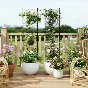 Sturdy Rustproof Iron Garden Trellis, 72 Inch Tall Decorative Panel for Climbing Plants, Vines and Vegetables, Heavy Duty Outdoor Plant Support for Patio Yard Balcony