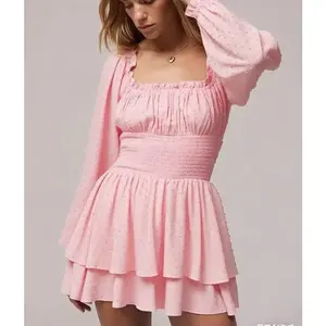 Ladies Loose Ruched Jumpsuit, Summer Women Lace Boat Neck Long Sleeve Bodysuit, Elastic Waist Flouncing Romper, Casual Sexy Party Wear, Comfy Stretch Fit, Trendy Chic Halloween Costume