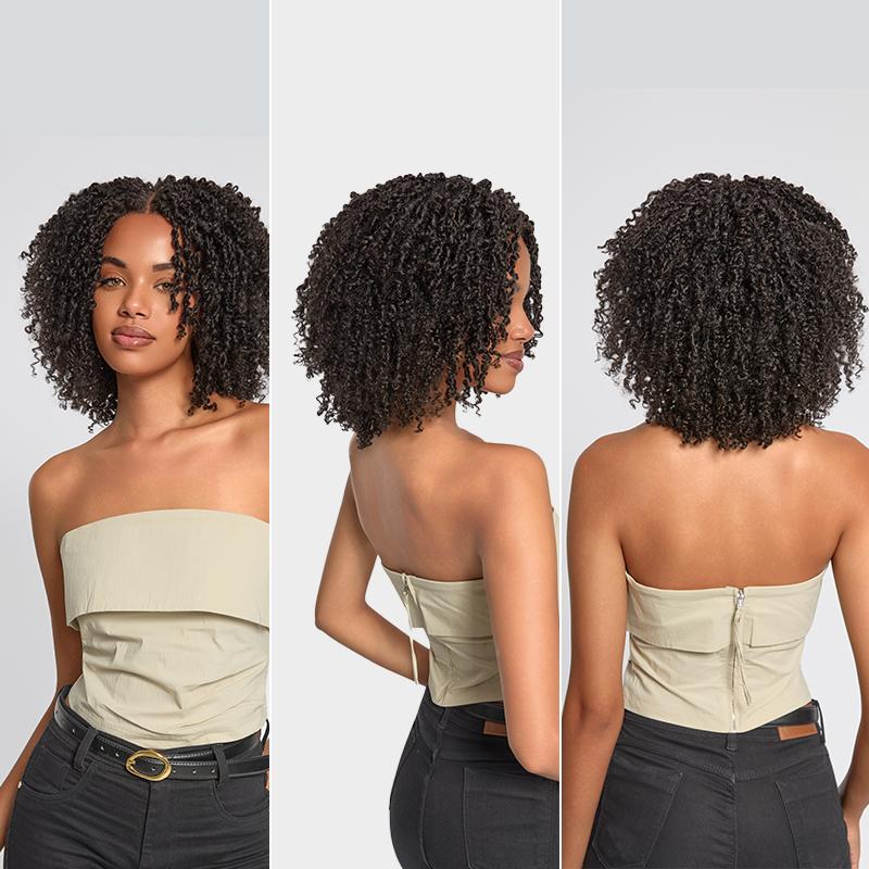 Frodio Veralux™ Fiber 12'' Synthetic Wig Micro Twist Curly Wigs 11X4 Closure HD Lace Dreadlock Wig TikTokShopBlackFriday