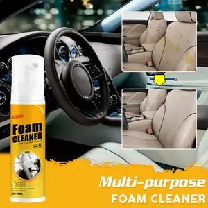 Multi-functional foam cleaner, an interior car product for decontaminating seats and steering wheels.