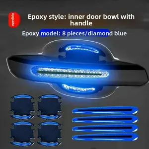 8 PCS Car Door Handle Protective Stickers Reflective Stickers Door Handle Films Paint Scratch Door Bowl Anti-Scratch Stickers Car Accessories