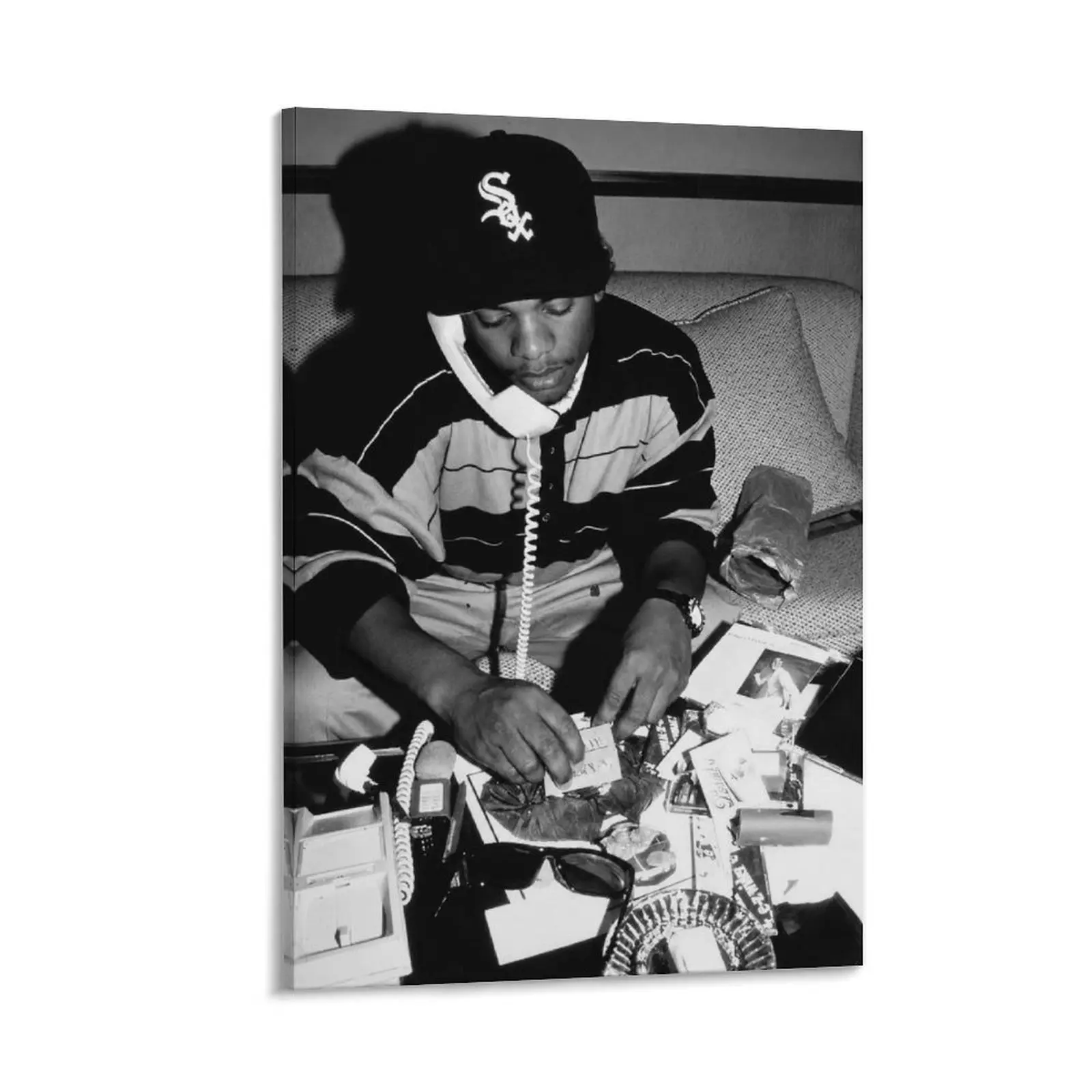 Eazy-E 90s Hip Hop Icon Black and White Canvas Wall Art, N.W.A. Legend Vintage Photo Poster, Decor for Living Room, Bedroom, Man Cave, Game Room, Home Office, Bar, Dorm, Ideal Gift for Rap Fans & Hip Hop Lovers