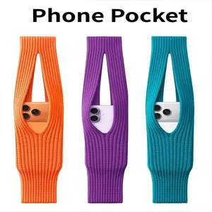 Phone Pocket Phone Bag Suitable for All Series Phone Bags Knitted Autumn and Winter Trendy Convenient Shoulder Accessories
