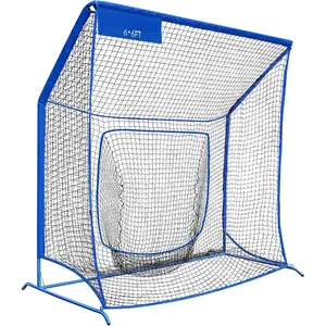 Baseball Softball Net with Blocking System, 7x7ft/6x6ft/10x7ft Practice Cage Net for Batting/Pitching/Fielding, Metal Frame with Elevated Base and Storage Bag for Backyard Outdoor Indoor