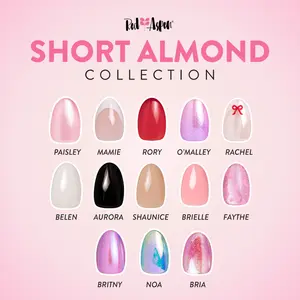 Red Aspen Short Almond Press On Nails Salon-Quality Reusable Damage-Free 2-Week Wear Nail Dashes