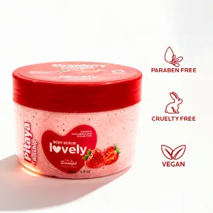 Face Beautiful Brazilian Strawberry wtih Collagen Body Scrub - Creamy Exfoliating Formula for Hydrated, Smooth Skin, 280 g / 9.9 oz