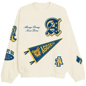 North Carolina A&T - NCAT Aggie LOGO-Land Unisex Sponge Cotton HBCU College Fan Family Sweatshirt Shirt Tops Womenswear Pullover