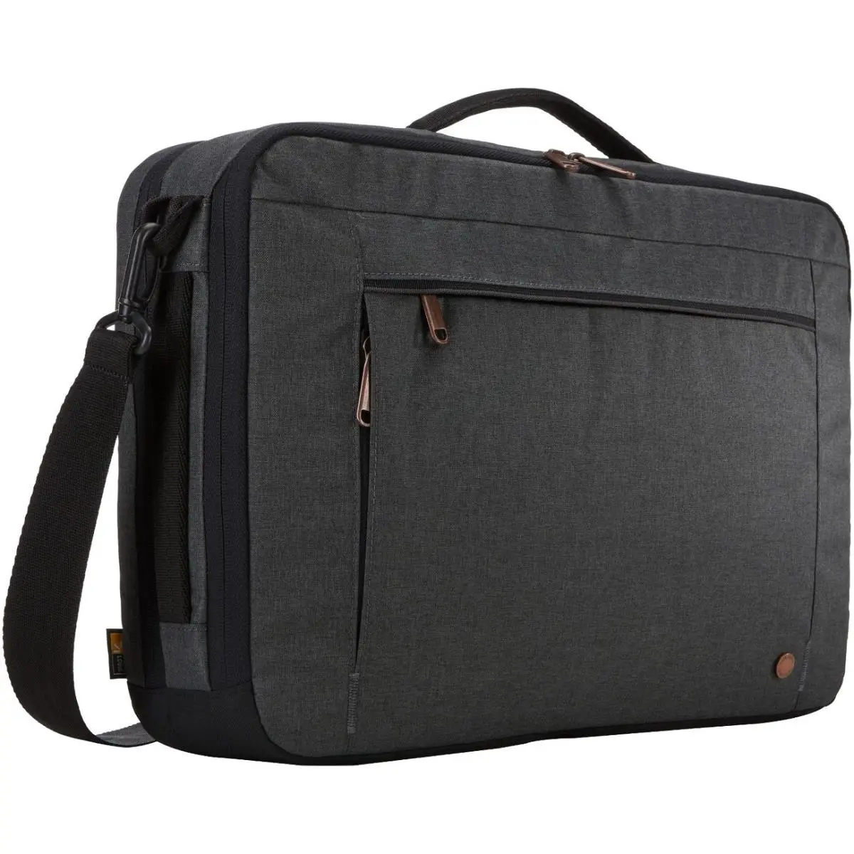 Case Logic 15.6 in. Hybrid Notebook Carrying Bag - Obsidian Mélange Fabric, Business Use, Travel Must Haves, Detachable Shoulder Strap, Tuck-Away Backpack Straps