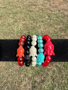 Buddha Head Charm Beaded Bracelets