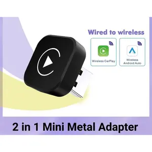 NEW 2in1 Wireless CarPlay AI Mini Android Auto Box Plug&Play Automatic Connection Compatible with 99% of Cars For Car Radio