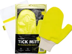 Tick Remover Tool Glove for Dogs Cats & Humans, Easy Grip Safe Tick Removal, Pet Grooming Flea & Tick Remover, Reusable Portable Outdoor Camping Essential (Yellow)