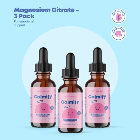 JoySpring Calmify 3 Pack – Liquid Magnesium Citrate Trio | Gentle Calming Support for Daily Balance