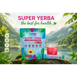 Super Yerba Energy Powder Drink Mix with Yerba Mate, Ashwagandha, Vitamin D3 & Magnesium, Raspberry Lemonade Flavor, 30 Stick Packs, Clean Energy No Crash, Focus Support, Gut Health, Low Sugar, Daily Wellness Boost