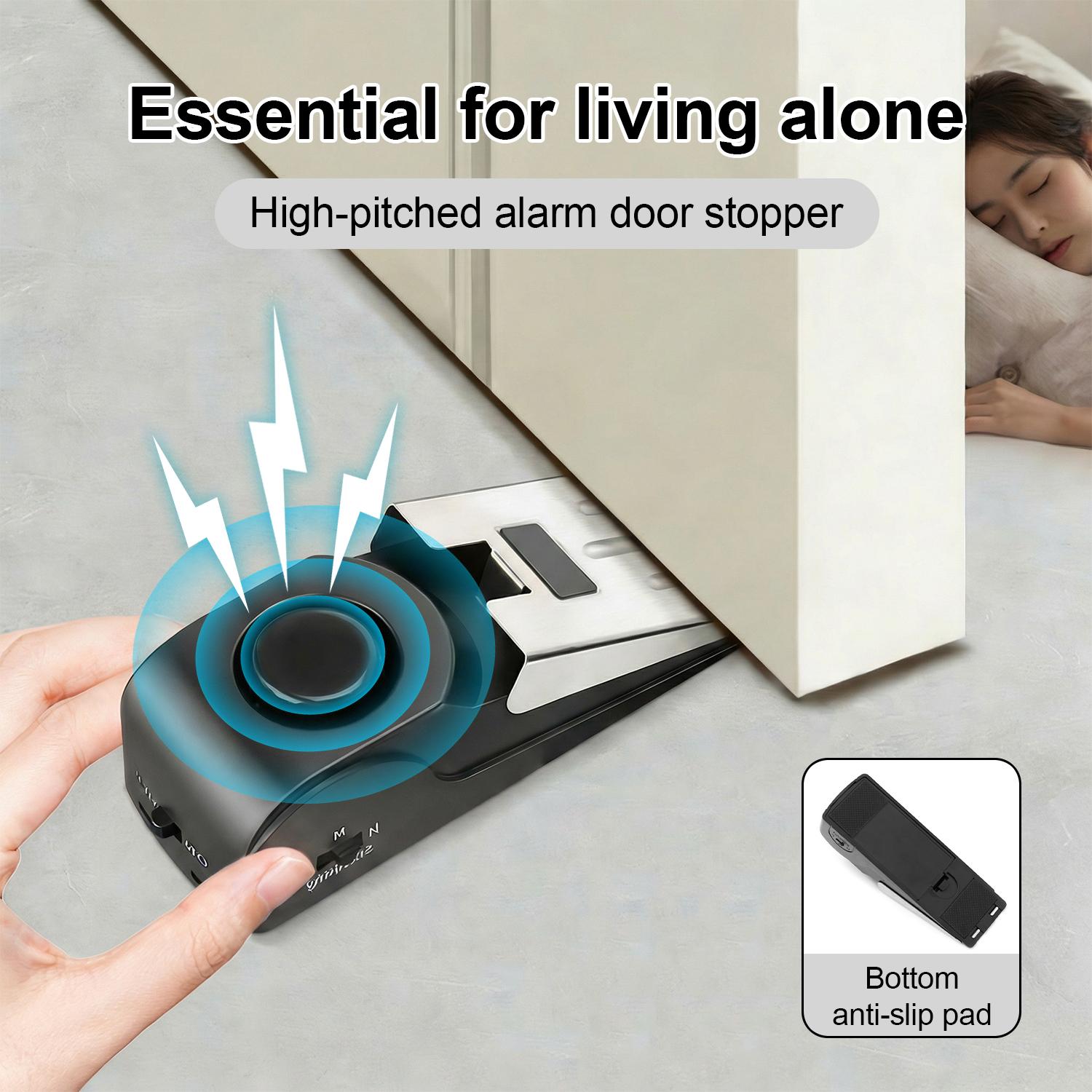 Door Stop Alarm with 120DB Siren Door Stop for Home & Travel, Door Stoppers for Bottom of Door on Floor, Premium Rubber Door Stopper Wedge, Floor Sturdy Stackable Door Stops for Carpet Heavy Duty Door, Door Gaps Door Stop Alarm with 120DB Siren Door Stop for Home & Travel, Door Stoppers for Bottom of Door on Floor, Premium Rubber Door Stopper Wedge, Floor Sturdy Stackable Door Stops for Carpet Heavy Duty Door, Door Gaps