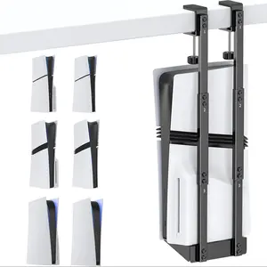 No-Drill PS5 Vertical Mount Under Desk for PS5/PS5 Slim/PS5 Pro, Metal PS5 Desk Mount for PS5 Digial & Disc, PS5 Holder with Desk Clamp, Made for Gaming