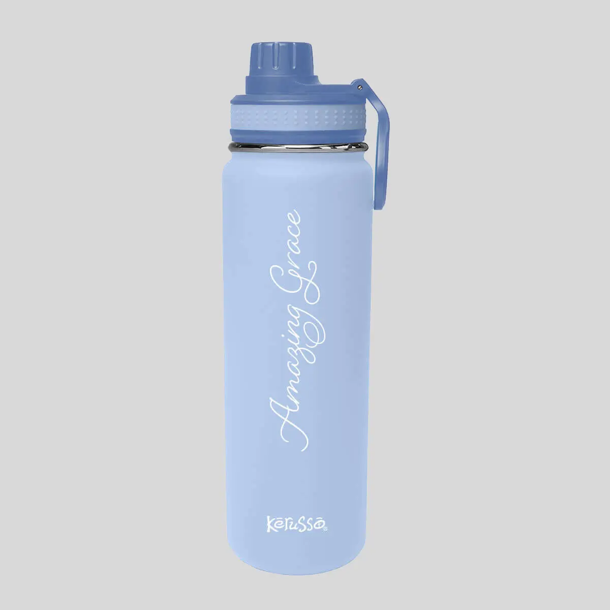 Kerusso Cup Holder Stainless Steel Water Bottle - 24 oz Reusable Portable Drink Container with Lid, Cup Holder Water Bottles
