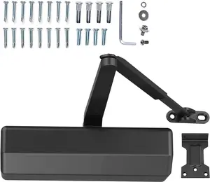 Automatic Door Closer Heavy Duty Hydraulic  Alloy Surface Mounted  Door Closer Commerical UL 3-Hour Fire Rating ANSI Grade 1 Adjustable Speed Spring Size 2-5 Door Weight 44-330 Lbs