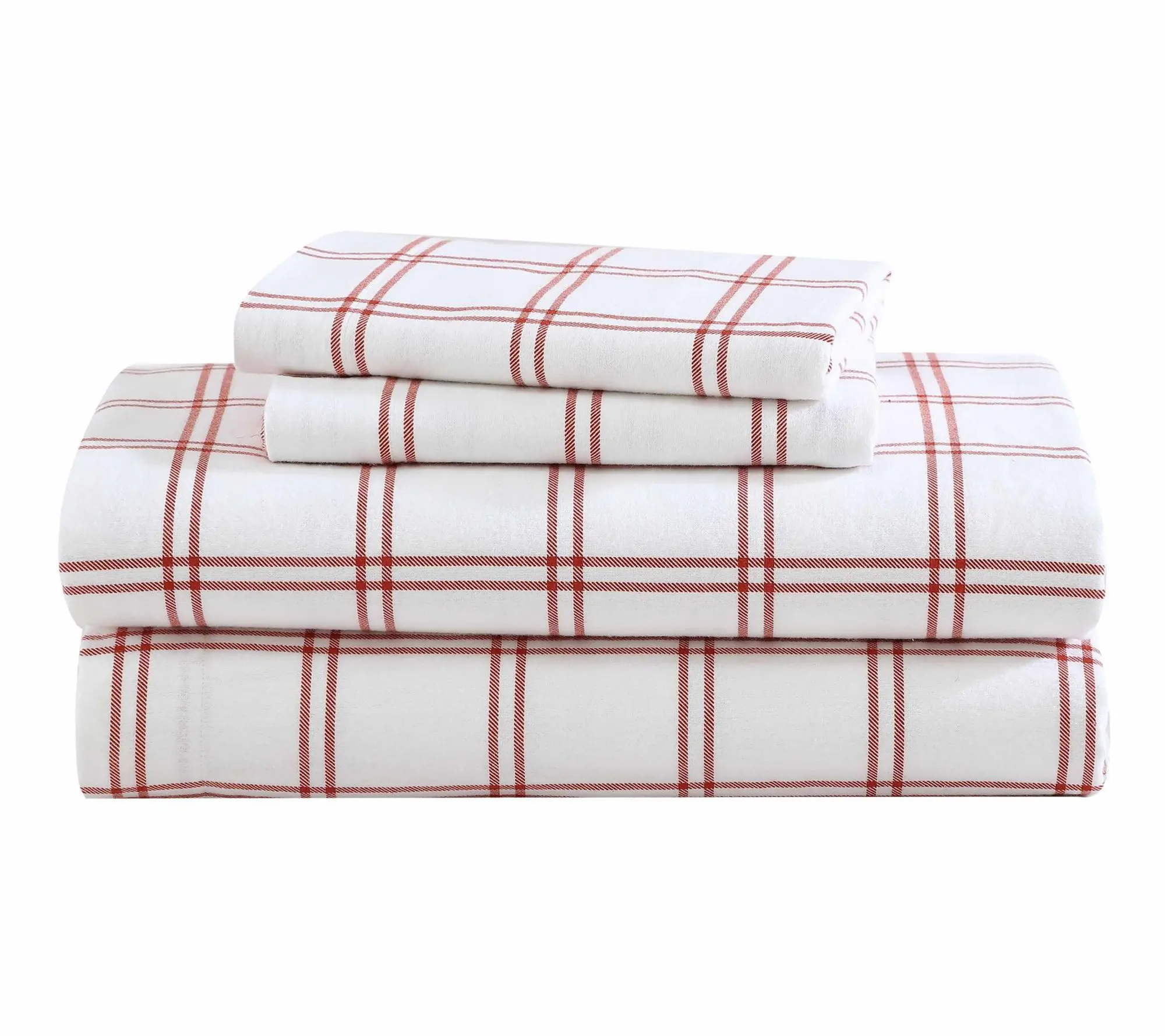 Eddie Bauer Westridge Plaid Orange Cotton TwinXL Sheet Set