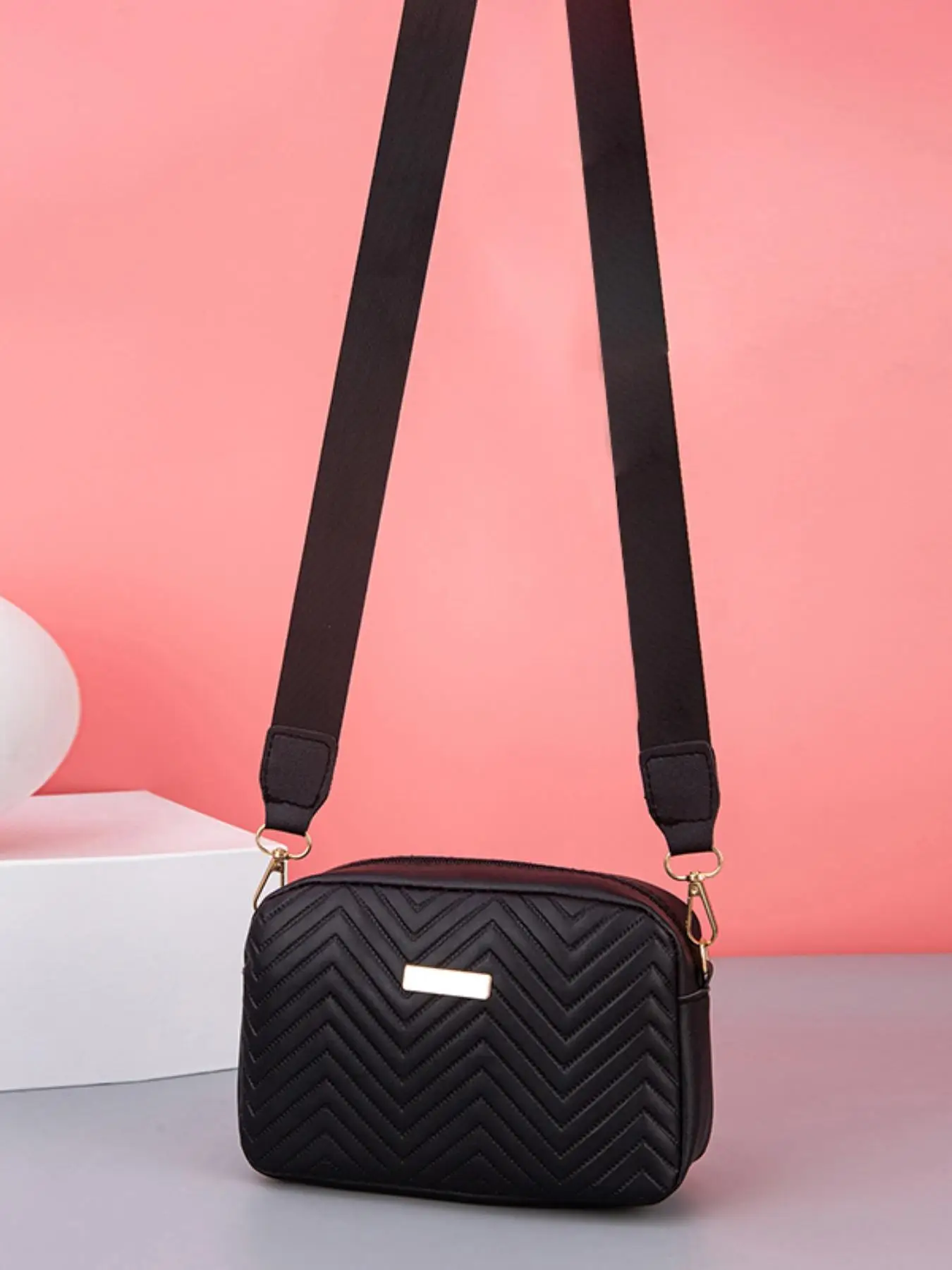 Women's Elegant Minimalist Quilted Crossbody Bag, Casual Trendy Mini Crossbody Bag for Party, Simple Solid Color All-match Bag for Daily & Work Use