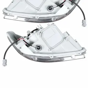 Halogen Headlights For 2007/08-2012 Toyota Yaris Black Pair Headlamps Assembly