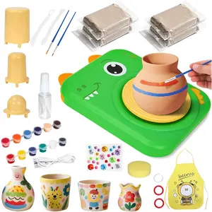 Pottery Wheel for , Art Supplies Arts & Crafts Kit, Crafts Toys for Girls 6+, Pottery Studio Craft Kit with 4 Pack Air-Dry Clay,Girls Toys Birthday Christmas  for  Ages 6 7 8 9 10 11 12+