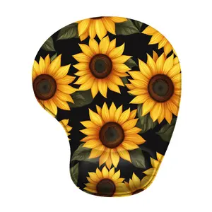 BHJLAXR Sunflower Pattern Wrist Guard Mouse Pad, Gaming Mousepad, Ergonomic Mouse Pad, Silicone Material Mouse Pad for Gaming, Office and Home Use