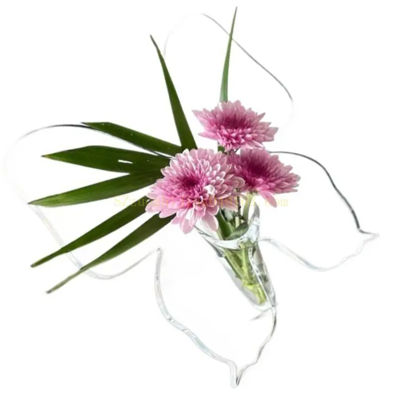 Modern Acrylic Butterfly Frame Vases Home Office Flower Arrangement Container top sale Decor Gift